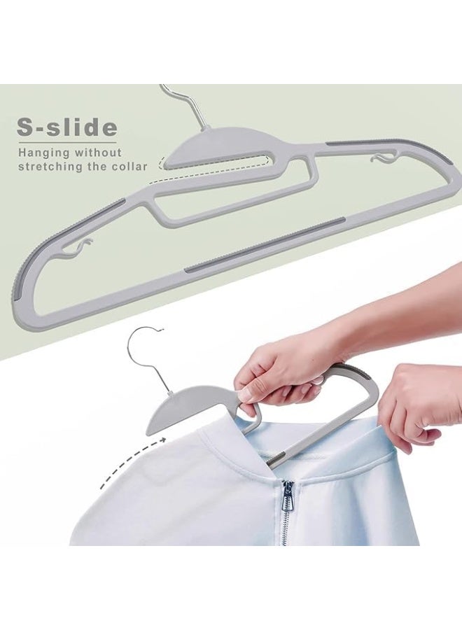 كيتشينو شماعات ملابس بلاستيكية غير قابلة للانزلاق – شديدة التحمل – خفيفة الوزن – مجموعة 10 شماعات – تصميم رفيع موفر للمساحة – خطاف دوار 360° مرن وسهل الاستخدام – مثالية للقمصان والفساتين والبدل والمعاطف - Image 5